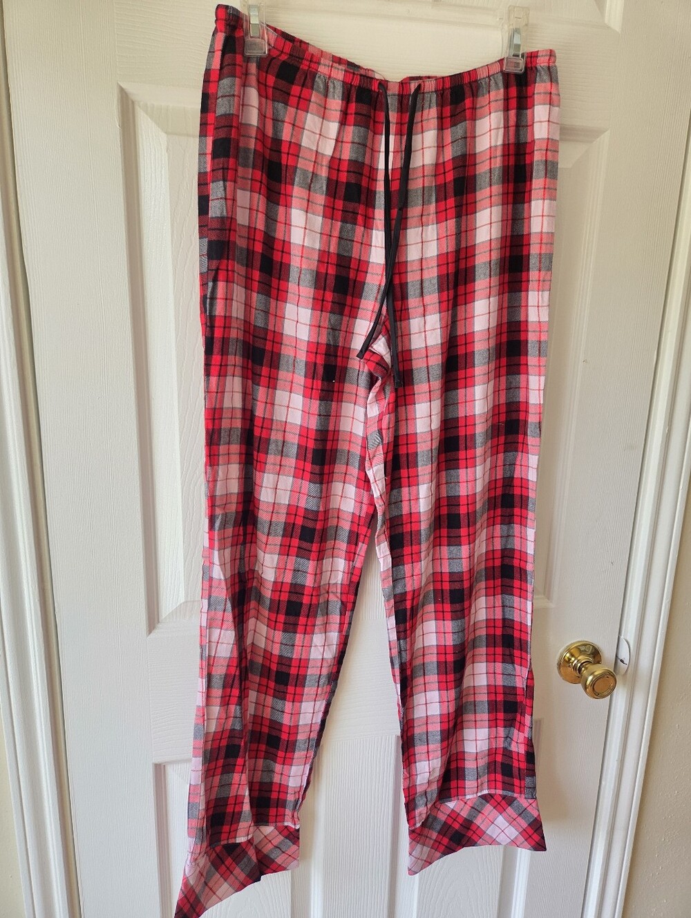 Victoria's Secret Red Plaid PJ Pants Sz S Loungewear Cotton Blend Lightweight